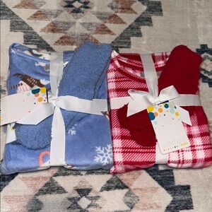 Cozy Kids Pajama Set with Socks - Blue and Red